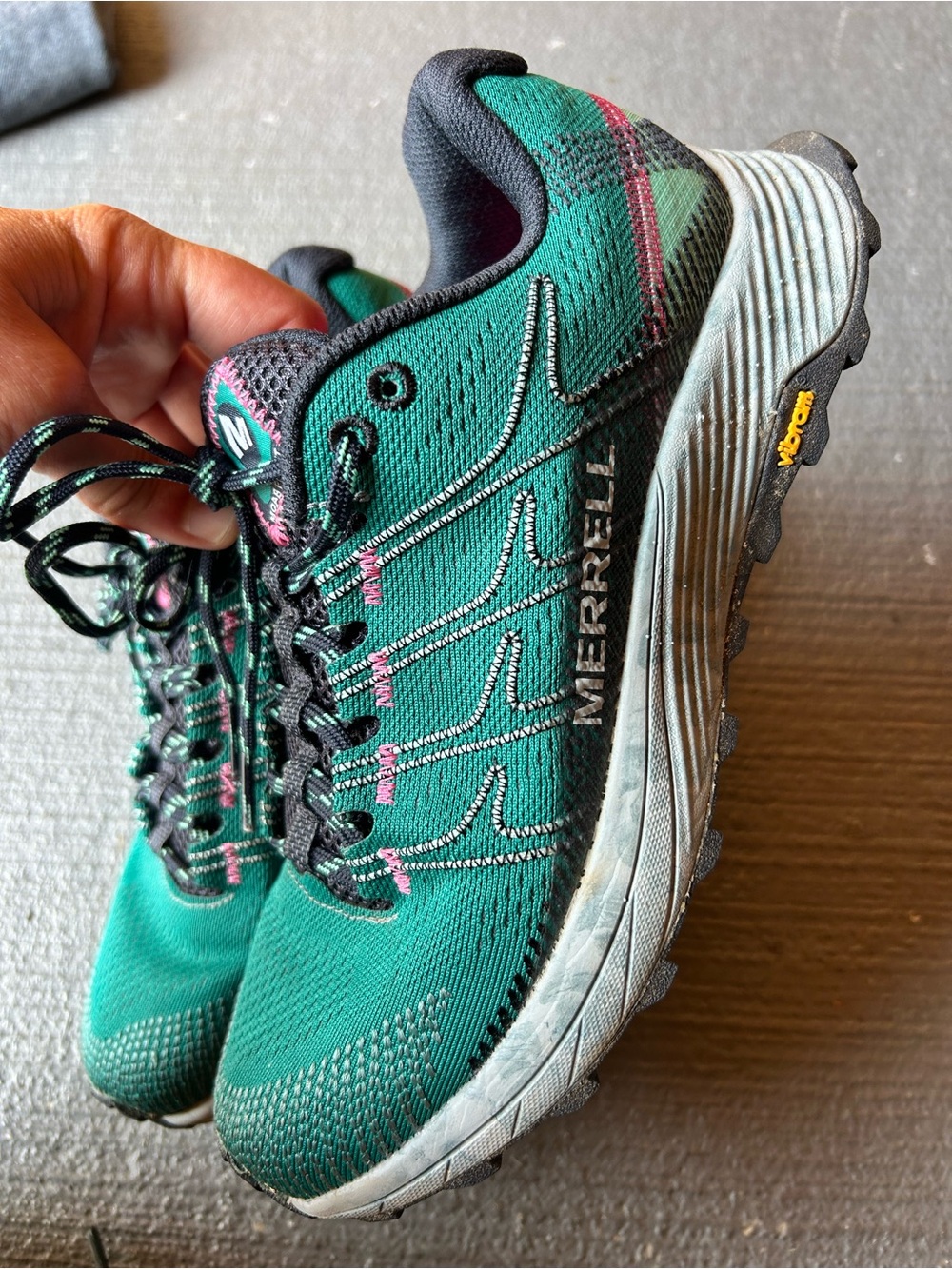 Merrell Women's Teal and Pink Trail Runners